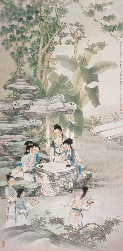 陈东阳 2004年作 观弈图 立轴